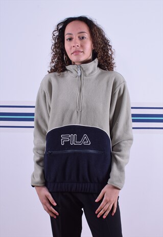 NAVY AND TAN FILA EMBROIDERED FLEECE