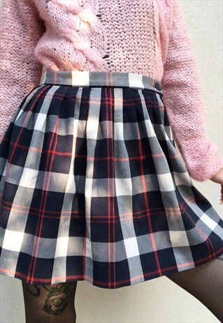 MONKI TARTAN MINI SKIRT
