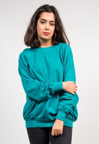 VINTAGE 90'S TURQUOISE BASIC SWEATSHIRT
