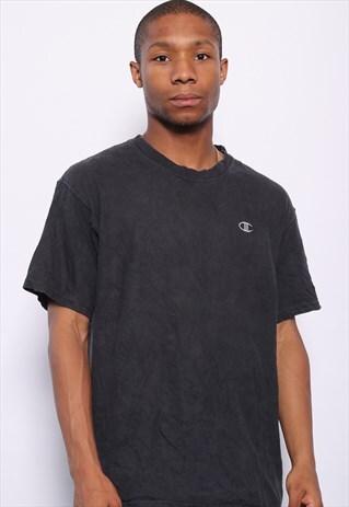VINTAGE CHAMPION CHEST LOGO T-SHIRT BLACK