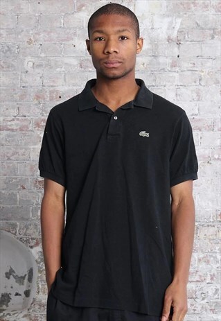 VINTAGE LACOSTE LOGO POLO SHIRT BLACK