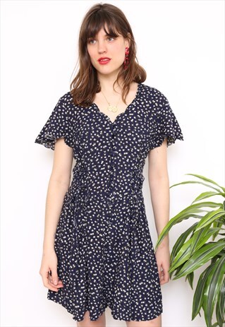 VINTAGE 90S NAVY FLORAL PRINT PLAYSUIT