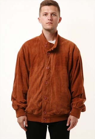 90S VINTAGE OLDSCHOOL LEATHER SUEDE BOMBER JACKET 13970