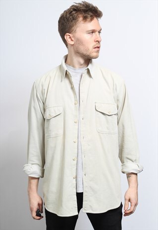 VINTAGE CORDUROY CORD SHIRT BEIGE