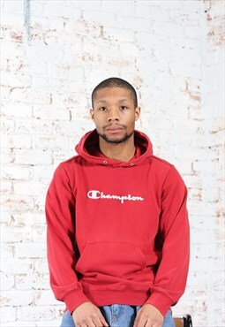Vintage Champion Spell Out Logo Sweatshirt red