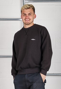 Vintage Umbro Sweatshirt in Black Lounge Jumper Large