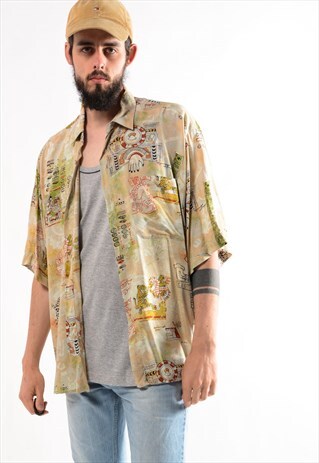 VINTAGE ABSTRACT PATTERN SHIRT.