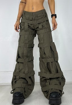 Vintage Y2k Criminal Damage Deadstock Lattice Pants  Rave 