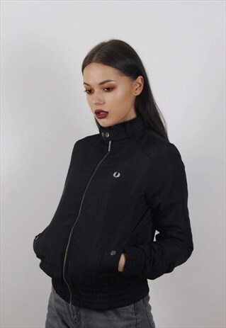 VINTAGE BLACK FRED PERRY BOMBER JACKET