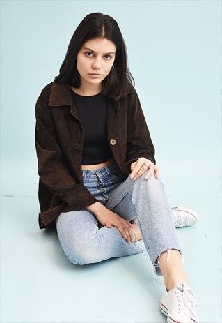 90'S RETRO GENUINE SUEDE MINIMALIST SCANDI JACKET