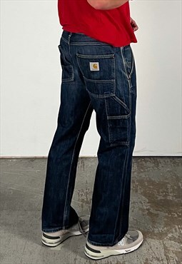 Vintage Carhartt Carpenter Pants Men's Dark Blue