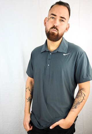 VINTAGE OLIVE GREEN NIKE POLO SPORT