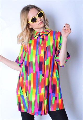 VINTAGE 90S COLOURFUL FESTIVAL SHIRT