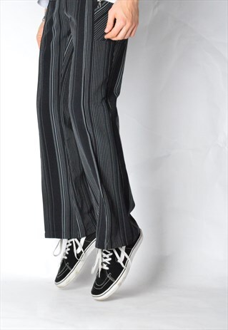 VINTAGE 90S UNISEX BLACK STRIPED PANTS