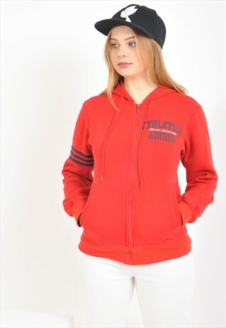 VINTAGE ADIDAS HOODIE IN RED