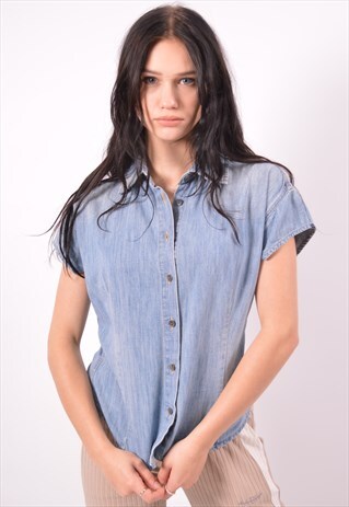 VINTAGE CALVIN KLEIN DENIM SHIRT BLUE