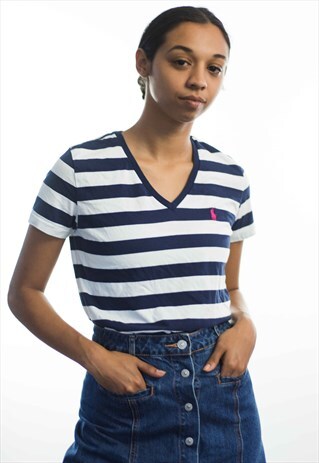VINTAGE POLO RALPH LAUREN LOGO T-SHIRT 90S M 3.5