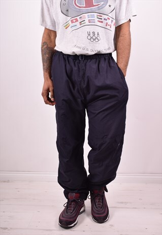 FRED PERRY MENS VINTAGE TRACKSUIT TROUSERS W32 L31 BLUE 90S