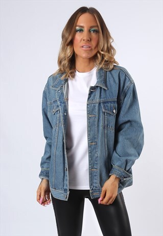DENIM JACKET OVERSIZED FITTED UK 16 (43Y)