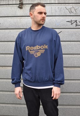 vintage 90's Reebok spell out basketball logo sweatshirt