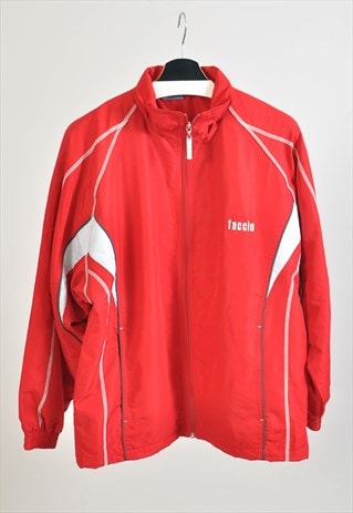 VINTAGE 00S SHELL TRACK JACKET IN RED