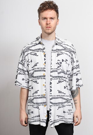 VINTAGE AZTEC PATTERNED SHIRT