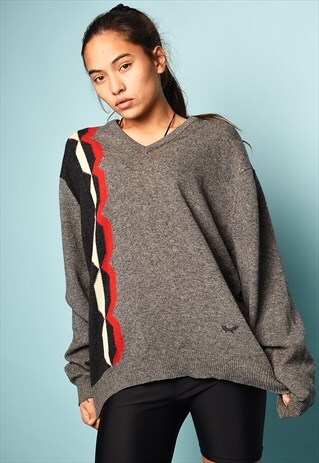 VINTAGE 80'S RETRO MINIMALIST KNIT OVERSIZED JUMPER