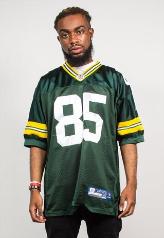 90'S REEBOK NFL GREEN BAY PACKERS V-NECK JERSEY USA TOP