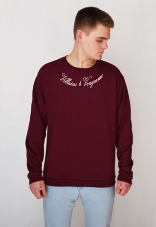 BURGUNDY TATTOO (WHITE) SWEATSHIRT