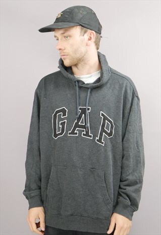 VINTAGE GAP HOODIE IN GREY WITH LOGO