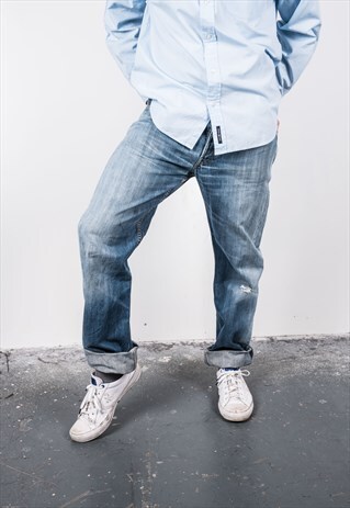VINTAGE BLUE LEVI'S 501 PAINT JEANS