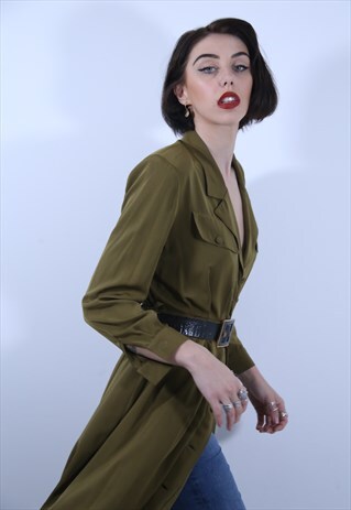 GREEN SHIRT DRESS