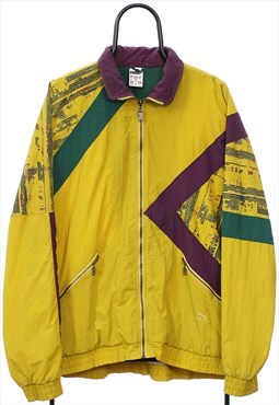 Vintage Puma Yellow Pattern Tracksuit Jacket