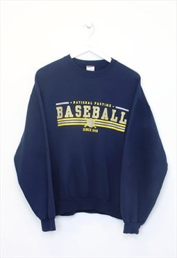 Vintage Jerzees Baseball sweatshirt in blue. Best fits L