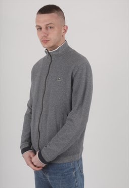 00s Y2K Lacoste zip through sweatshirt in grey 