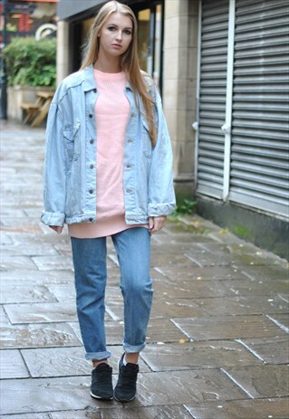 VINTAGE 90S LEVI'S OVERSIZED LIG DENIM WHITE TAB JACKET LEVI