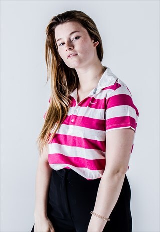 VINTAGE Y2K NIKE POLO SHIRT IN PINK AND WHITE