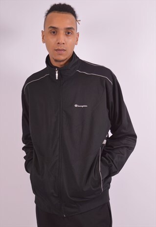 VINTAGE CHAMPION TRACKSUIT TOP JACKET BLACK