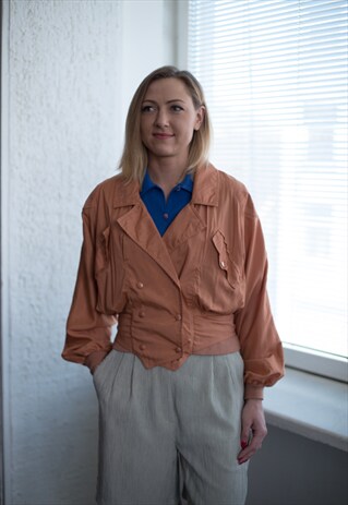 VINTAGE 80'S COPPER DOUBLE BREASTED JACKET