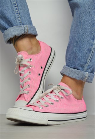 VINTAGE 90S CONVERSE PINK OX SHOES TRAINERS PREPPY RETRO