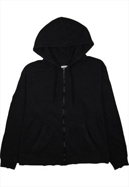 Vintage 90's Champion Hoodie Plain Full Zip Up Black XLarge