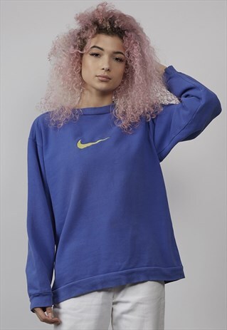 90'S VINTAGE NIKE SWOOSH ROYAL BLUE SWEATER