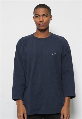 VINTAGE NIKE LONG SLEEVE T-SHIRT BLUE