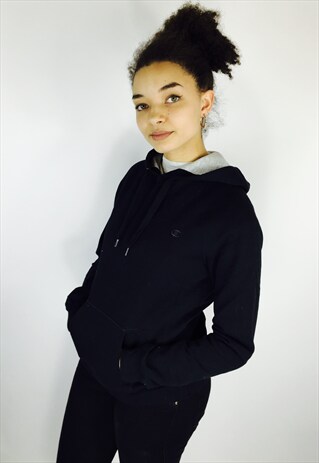CHAMPION BLACK LOGO HOODIE