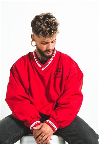 VINTAGE 80'S REEBOK V-NECK PULLOVER JACKET / S4855