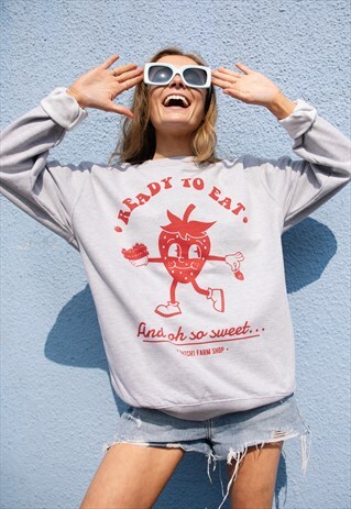 READY TO EAT STRAWBERRY WOMEN'S GRAPHIC SWEATSHIRT