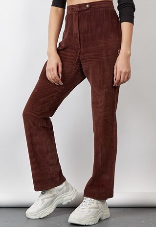 VINTAGE 90'S FILA CORDUROY BURGUNDY TROUSERS