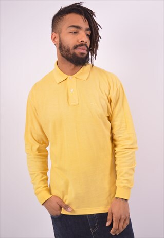 VINTAGE FILA POLO SHIRT LONG SLEEVE YELLOW
