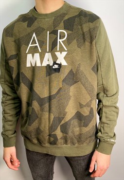 Vintage Nike Air Max camouflage sweatshirt in green (XL)