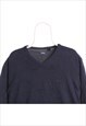 VINTAGE 90'S IZOD JUMPER / SWEATER V NECK KNITTED NAVY